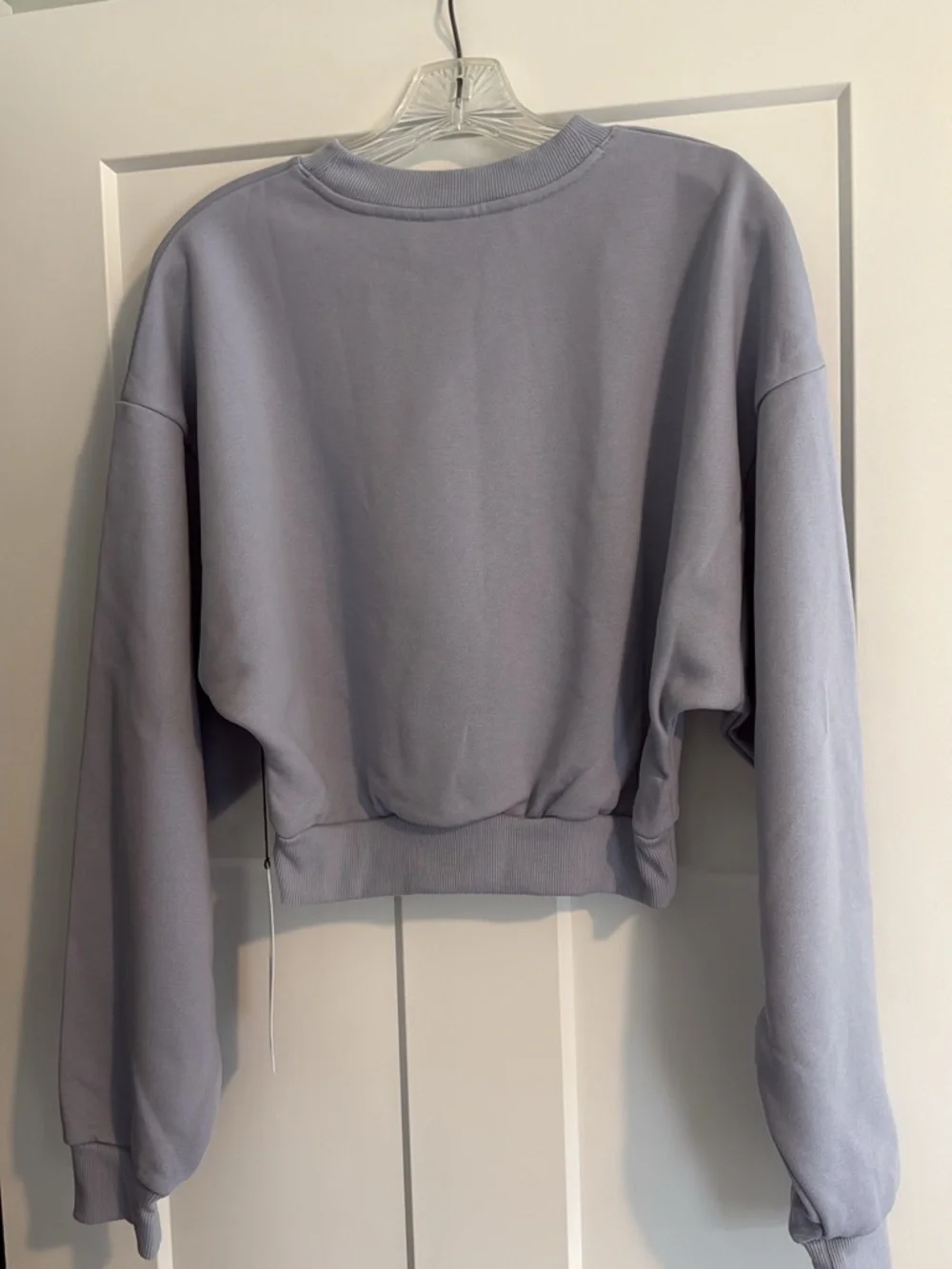 ALO Women’s Cropped Crewneck Sweatshirt in Winter Frost - Picture 2 of 4